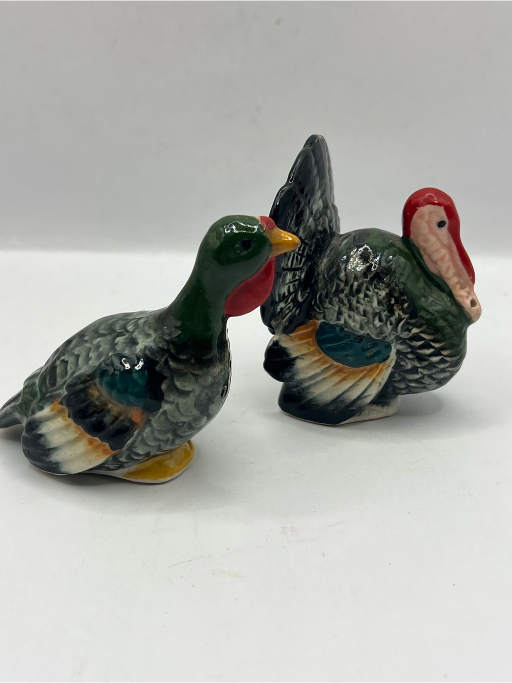 Vintage Ceramic Turkey Salt and Pepper Shakers Japan Thanksgiving